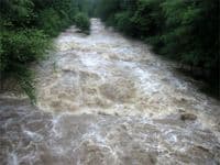 Paper Mill Rapid- BIG hole below bridge