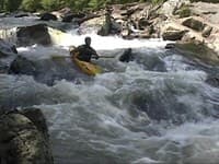 Sliding down 2nd drop, Difficult Run