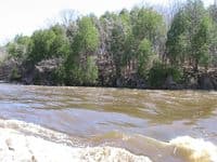 View of river-left shore approach to Falls Road