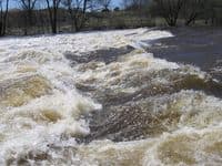 Downstream/river-left at Estabrook Park Ledge