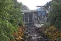 Dewatered River Channel Downstream of Gorge Dam