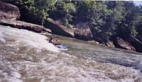 Gordon Byrd hands paddling Surfing Rapid on the Cumberland River in Ky.