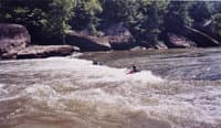 Omer Hall and Jason Foley surfing it up on the Cumberland