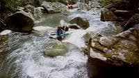 Gordon Byrd at the top of Rocky Falls