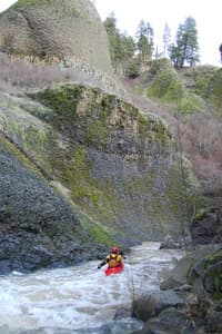 Paddling a Basalt Slot Canyon in January on the Little Potlatch