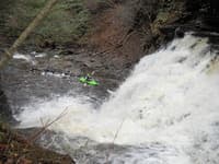 Catching the eddy after the first successful descent of Engraved Invitation