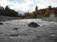 Looking up from the bottom of Dam Rapid