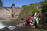 Portaging Around Debris at Dee Dam Site
