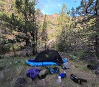 IK-tent. Camp at/below Dry Creek