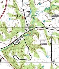 Fall Creek Topo w/ trail and falls marked