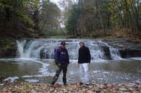 clint and mark in front of falls