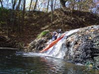 clint over the falls, angle from the water
