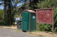 Sign and Toilet at Long Camp Access