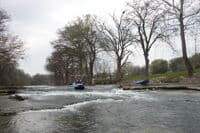 Running the Dam at Low Water