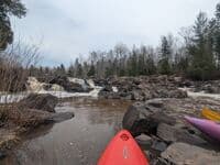 view from below of first big rapid, all channels