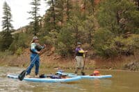 Kestrel and Hattie Paddleboarding the Rio Chama