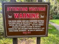 Sign above falls at access