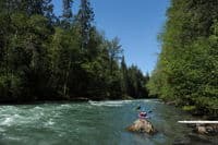 Jan and Cassia on the Sauk River