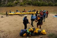 Unloading Rafts at Jones Creek