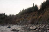 High bank on river right