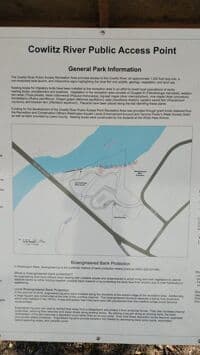 Sign at Cowlitz River Public Access in Packwood