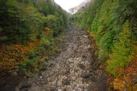 Dewatered River Channel Downstream of Gorge Dam