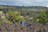 Walking Across the Lava Field at Wards Canyon