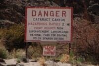 Warning Sign for Cataract Canyon