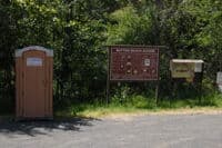 Button Beach Access Sign and Toilet