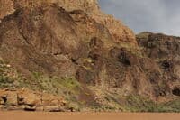 Basalt Outcrops Below Lava