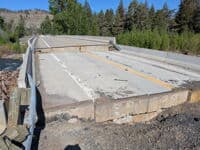 Takeout bridge washed out
