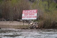 Dam Warning Sign
