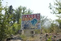 Dryden Dam Danger Sign