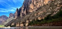 .5 miles inside the upriver mouth of the canyon