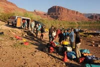 Unloading Gear from the Trailer