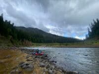 Just above the last rapid in the reservoir