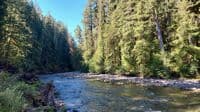 Views from La Wis Wis campground, mid August low flow
