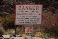 Danger Sign for Cataract Canyon