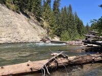 Wood, but passable on river right side