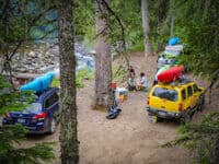 Camping at the put in bridge.