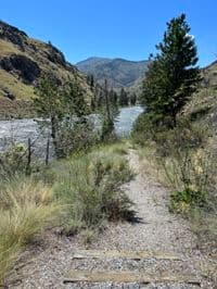 Trail to river at access 1/2 mile downstream of Burma Road bridge.