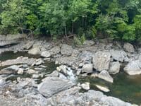 Close up of natural riverbed