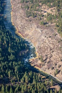 Aerial view of Keno Wave and run