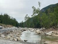 Channelized river and temporary road