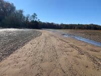 Mudflats in drained reservoir