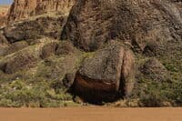 Basalt Outcrops Below Lava