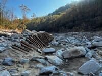 Railroad debris in the Nolichucky Gorge