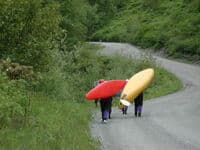 Walking Down the Road to the Put-in