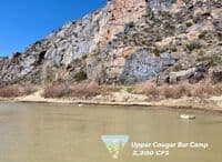 Upper Cougar Bar camp at 2200 cfs