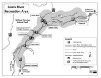 Map of the Lewis River parking reservations 